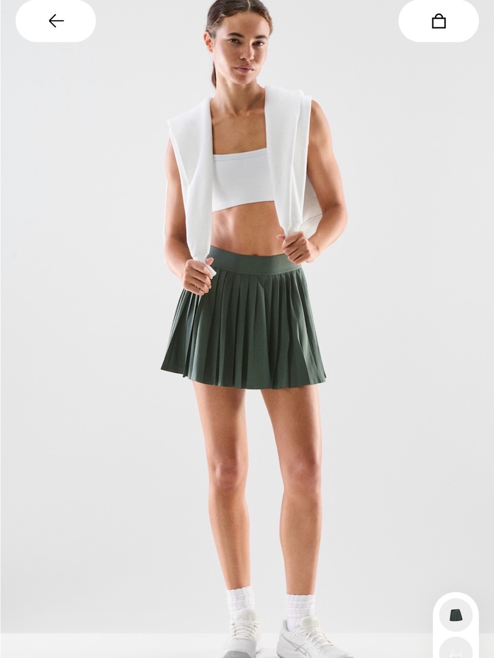 Aritzia Mineral Green Tennis Pro Micro Skirt